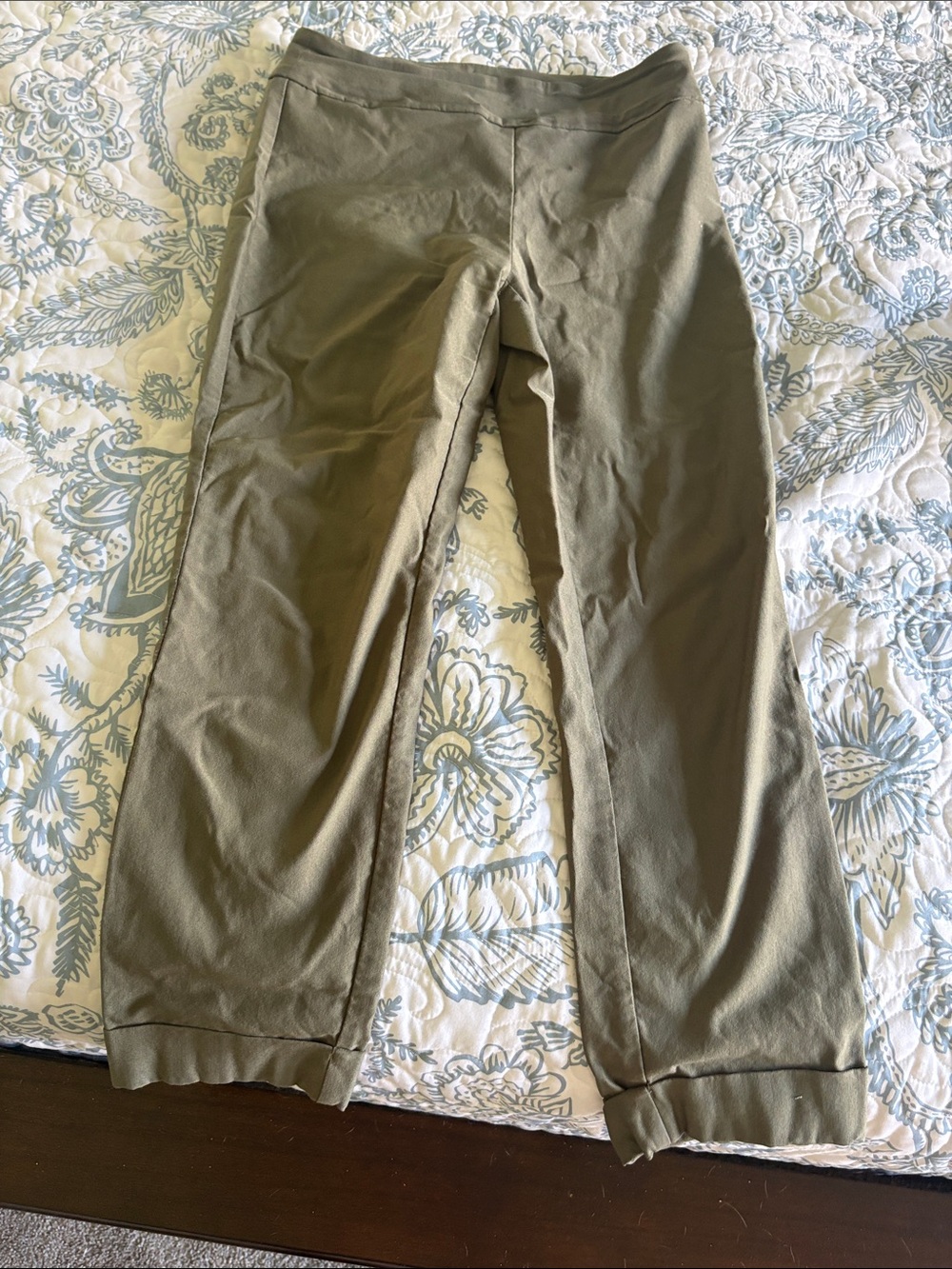 Tribal Olive Green Ankle-Length Women's Pants